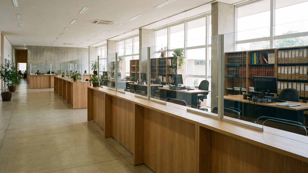 Ambiente de trabalho do cargo oferecido neste concurso. Imagem gerada por inteligência artificial.