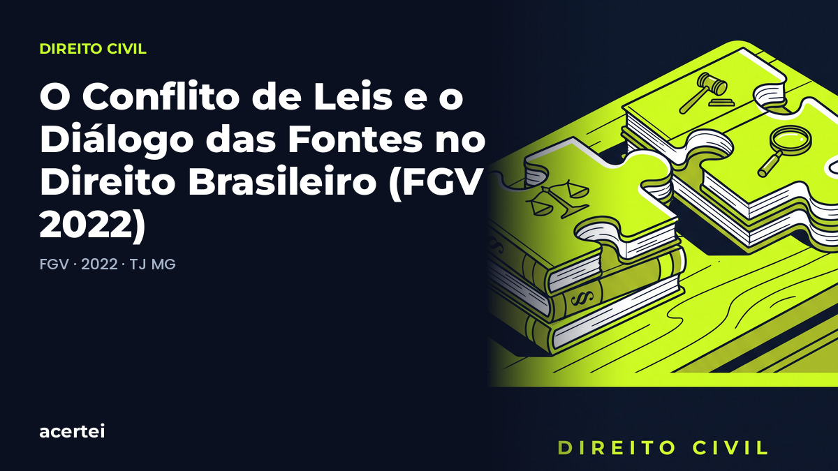 Capa do artigo O Conflito de Leis e o Diálogo das Fontes no Direito Brasileiro (FGV 2022), sobre Dos Contratos, no blog do Acertei: fundo azul-marinho com o título em destaque