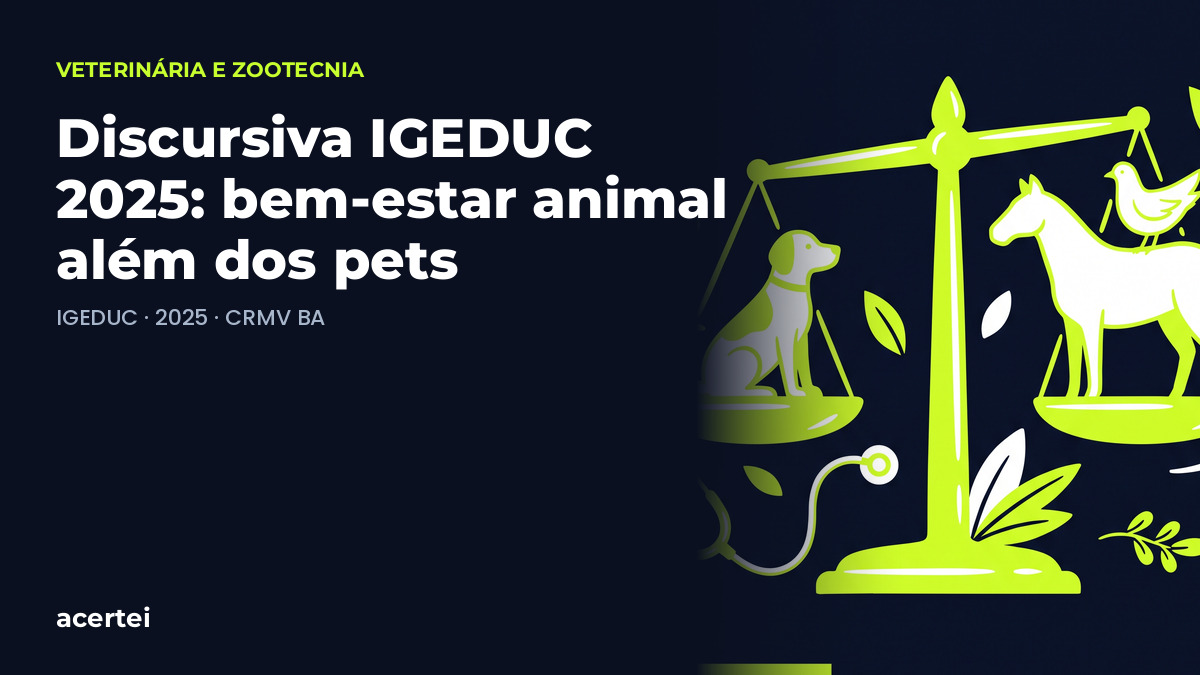 Discursiva IGEDUC 2025: bem-estar animal além dos pets
